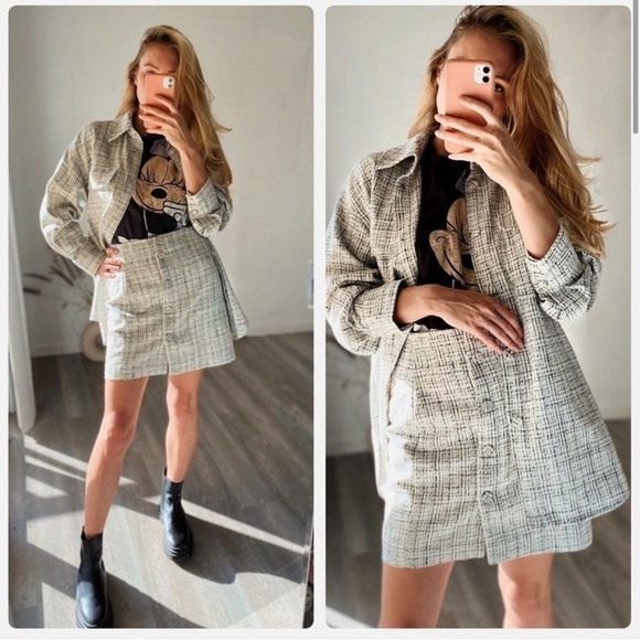 2 Piced - H&M Overshirt Jacket and Skirt Boucle - Picture 2 of 7